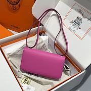 Okify Hermes Constance Elan Bag Pink Magnolia Silver Hardware 24x12x4cm - 2