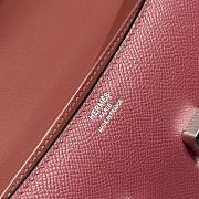 Okify Hermes Constance Elan Bag Red Burgundy Silver Hardware 24x12x4cm - 5