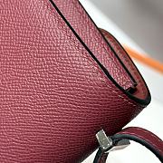 Okify Hermes Constance Elan Bag Red Burgundy Silver Hardware 24x12x4cm - 4