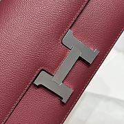 Okify Hermes Constance Elan Bag Red Burgundy Silver Hardware 24x12x4cm - 2