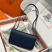Okify Hermes Constance Elan Bag Dark Blue Silver Hardware 24x12x4cm - 4