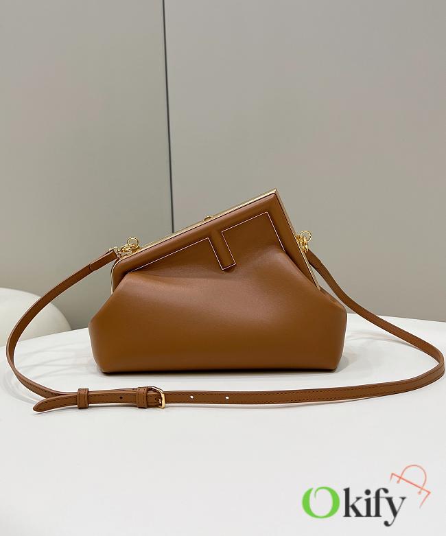 Okify Fendi First Small Bag Brown 26x18x9.5cm - 1