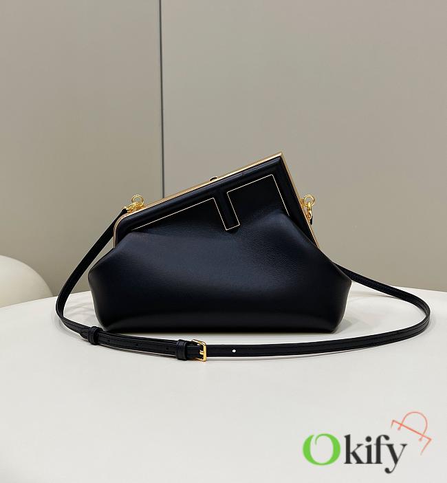 Okify Fendi First Small Bag Black Gold Hardware 26x18x9.5cm - 1