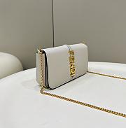 Okify Fendi Fendigraphy Wallet On Chain Bag White 21x11x4cm - 2