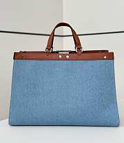 Okify Fendi Peekaboo X-Tote Bag Blue Canvas FF 41x28x16cm - 3