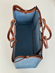 Okify Fendi Peekaboo X-Tote Bag Blue Canvas FF 41x28x16cm - 4