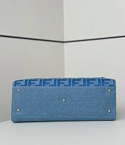 Okify Fendi Peekaboo X-Tote Bag Blue Canvas FF 41x28x16cm - 6