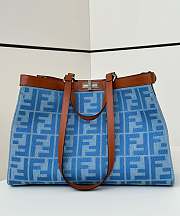 Okify Fendi Peekaboo X-Tote Bag Blue Canvas FF 41x28x16cm - 1