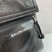 Okify Balenciaga Explorer Pouch With Strap Small Black Cracked Lambskin 19x15.5x4cm - 2