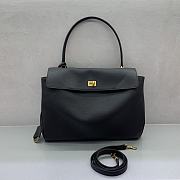 Okify Balenciaga Rodeo Medium Bag Black Lychee Gold Hardware 35x23x11cm - 1