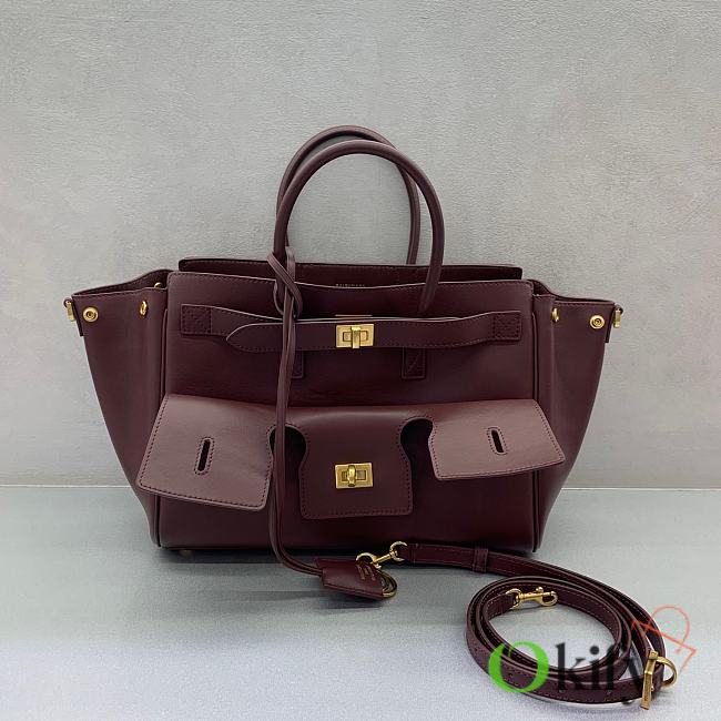 Okify Balenciaga Bel Air Small Bag Red Gold Hardware 30x24x10cm - 1