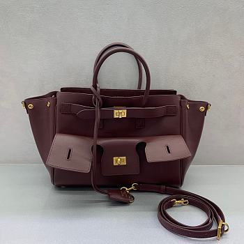 Okify Balenciaga Bel Air Small Bag Red Gold Hardware 30x24x10cm