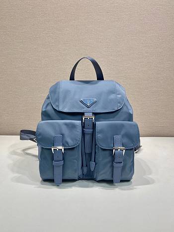 Okify Prada Small Re-Nylon Blue Backpack 1BZ677 28x23.5x12cm
