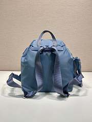 Okify Prada Medium Re-Nylon Blue Backpack With Pouch 1BZ811 32x30x15cm - 6