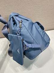 Okify Prada Medium Re-Nylon Blue Backpack With Pouch 1BZ811 32x30x15cm - 3
