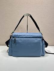 Okify Prada Explore Re-Nylon And Leather Bag Blue 42x22x20cm - 6