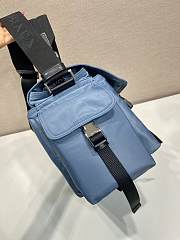 Okify Prada Explore Re-Nylon And Leather Bag Blue 42x22x20cm - 2
