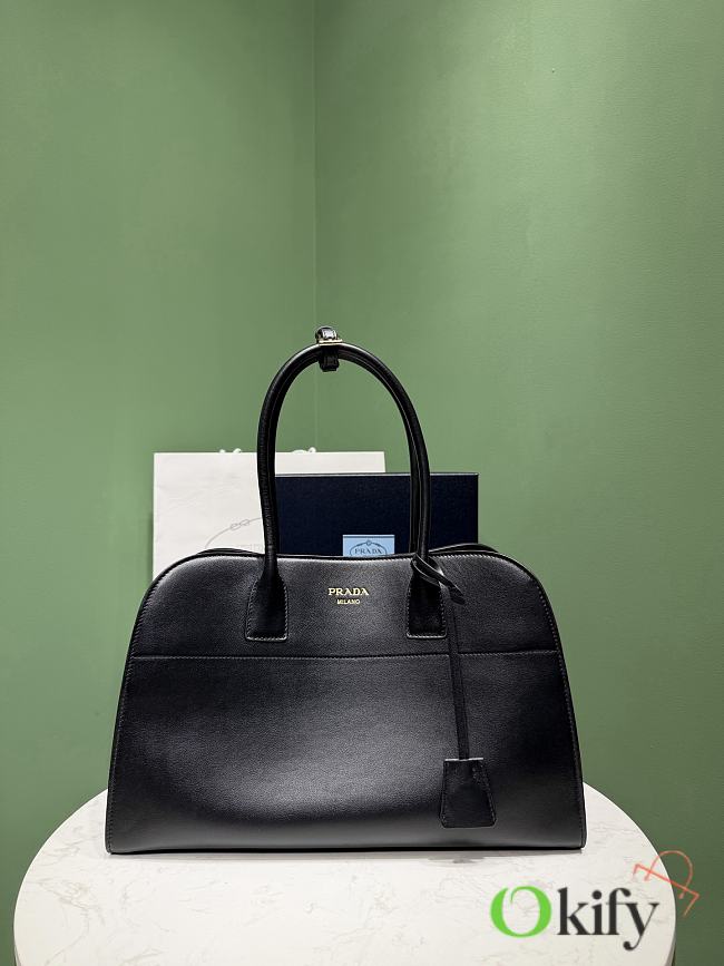 Okify Prada Large Leather Tote Bag Black 1BG571 38x24.5x18cm  - 1