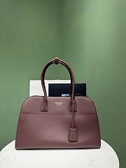 Okify Prada Large Leather Tote Bag Red Burgundy 1BG571 38x24.5x18cm - 1