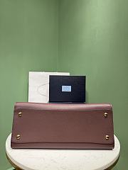 Okify Prada Large Leather Tote Bag Red Burgundy 1BG571 38x24.5x18cm - 6