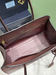 Okify Prada Large Leather Tote Bag Red Burgundy 1BG571 38x24.5x18cm - 5