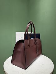 Okify Prada Large Leather Tote Bag Red Burgundy 1BG571 38x24.5x18cm - 4