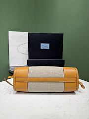 Okify Prada Bonnie Small Bag Linen And Yellow Leather 1BA486 23.5x12x9cm - 6