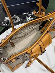 Okify Prada Bonnie Medium Bag Linen And Yellow Leather 1BA426 32x15.5x12cm - 4