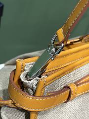 Okify Prada Bonnie Tote Bag Linen And Yellow Leather 2VG128 50x36x17cm - 2