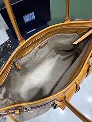Okify Prada Bonnie Tote Bag Linen And Yellow Leather 2VG128 50x36x17cm - 3
