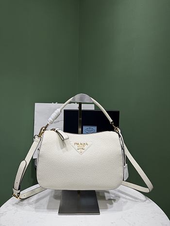 Okify Prada Small Leather Bag White 1BC277 25x15x11cm
