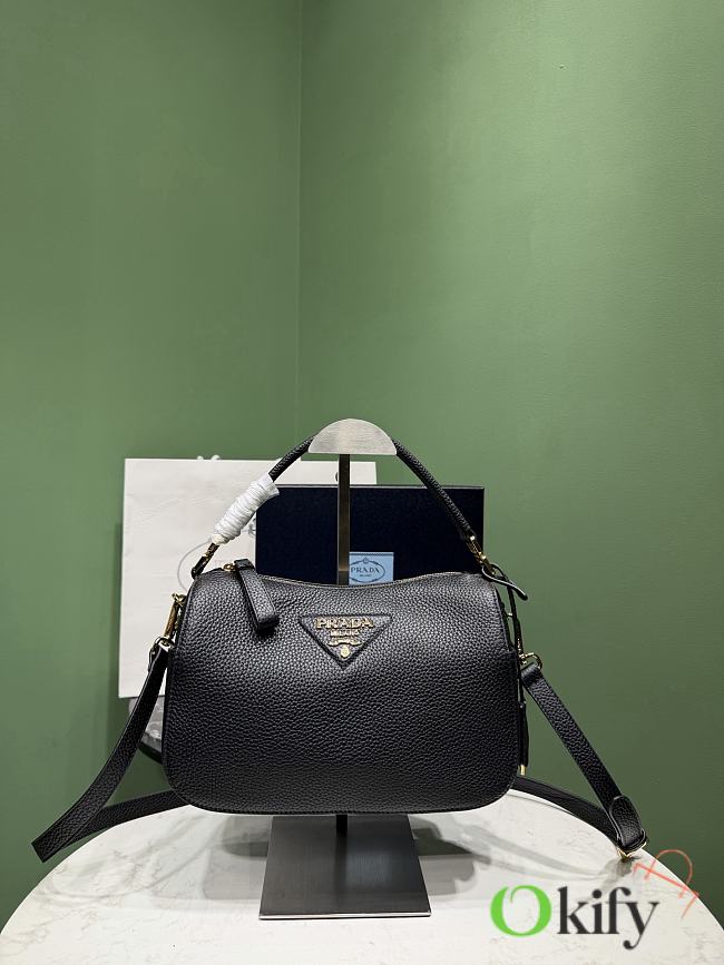 Okify Prada Small Leather Bag Black 1BC277 25x15x11cm - 1