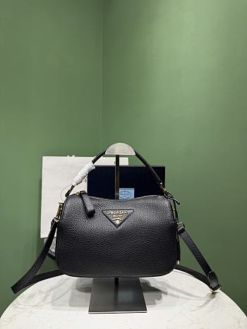 Okify Prada Small Leather Bag Black 1BC277 25x15x11cm