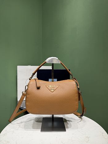 Okify Prada Small Leather Bag Brown 1BC277 25x15x11cm
