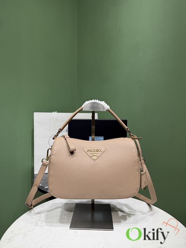 Okify Prada Small Leather Bag Beige 1BC277 25x15x11cm - 1