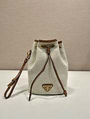 Okify Prada Canvas And Brown Leather Pouch 1NS069 20x13.5x9cm - 1