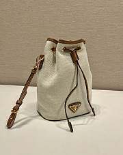 Okify Prada Canvas And Brown Leather Pouch 1NS069 20x13.5x9cm - 2