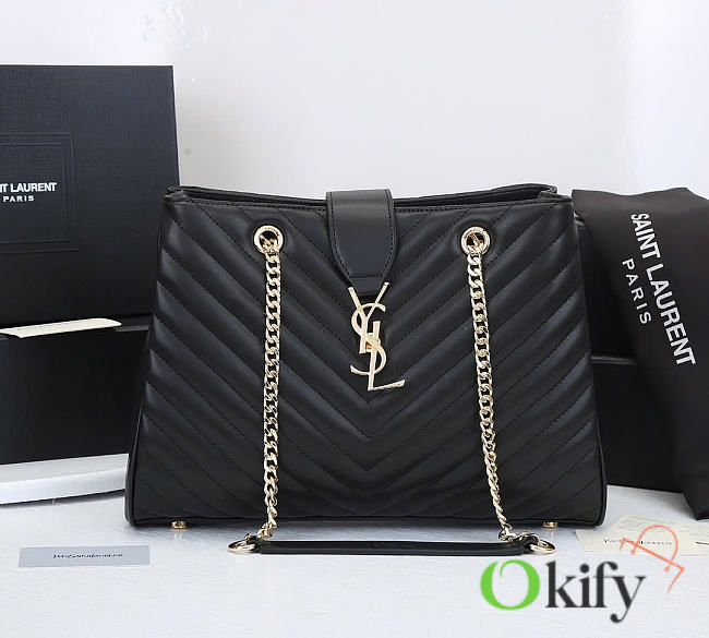 Okify YSL Monogramme Bag Black Gold Hardware 35x25x9.5cm - 1