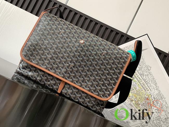 Okify Goyard Capetien MM Messenger Bag Black And Brown 39x26x13cm - 1