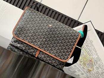 Okify Goyard Capetien MM Messenger Bag Black And Brown 39x26x13cm