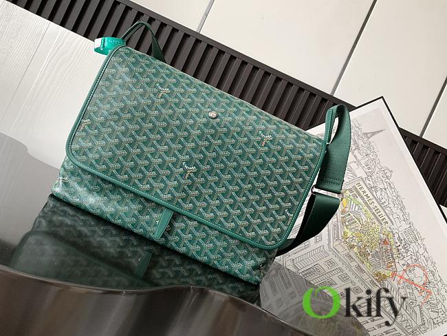 Okify Goyard Capetien MM Messenger Bag Green 39x26x13cm - 1