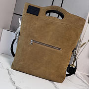 Okify Loewe Bob Folded Tote Bag Dark Brown Suede 47.5x38x9.5cm - 4