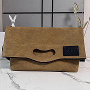 Okify Loewe Bob Folded Tote Bag Dark Brown Suede 47.5x38x9.5cm - 1