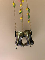 Okify YSL Dark Green High Heels With Mango Charms  - 2