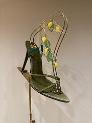 Okify YSL Dark Green High Heels With Mango Charms  - 1