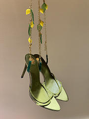 Okify YSL Dark Green High Heels With Mango Charms  - 6
