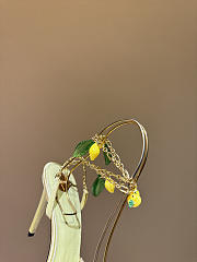 Okify YSL Gold High Heels With Mango Charms  - 4