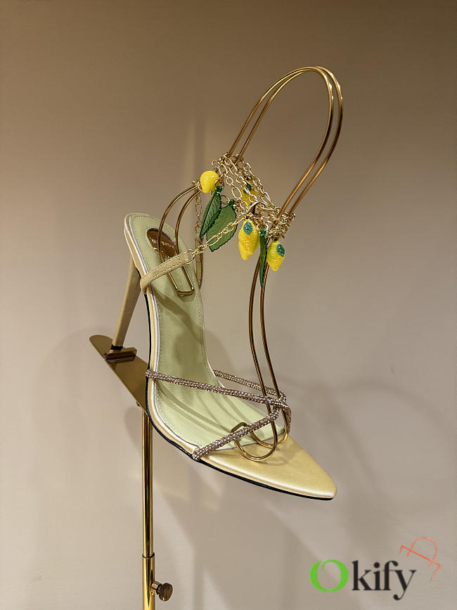 Okify YSL Gold High Heels With Mango Charms  - 1