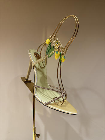 Okify YSL Gold High Heels With Mango Charms 