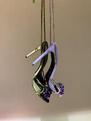 Okify YSL Dark Green High Heels With Grape Charms  - 6